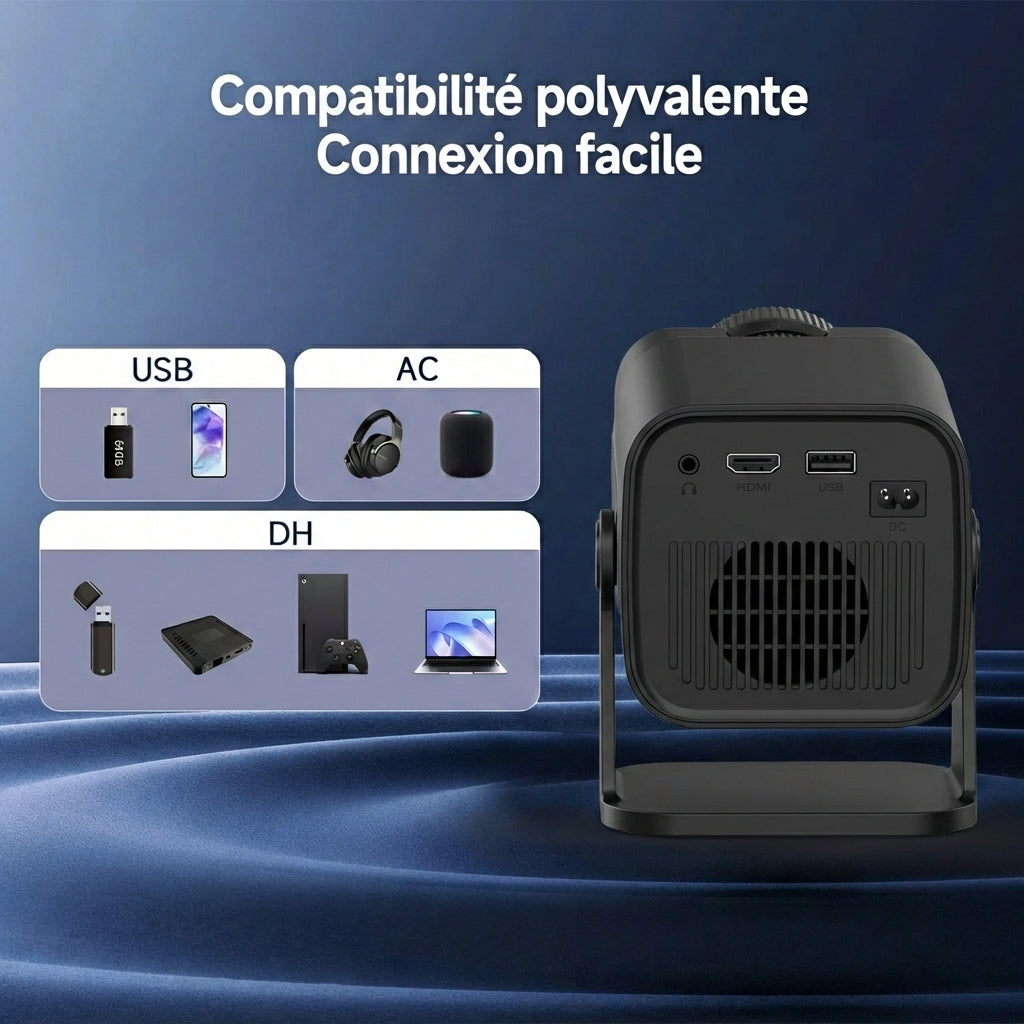 Vidéoprojecteur compatible 4K – Wi-Fi et Bluetooth