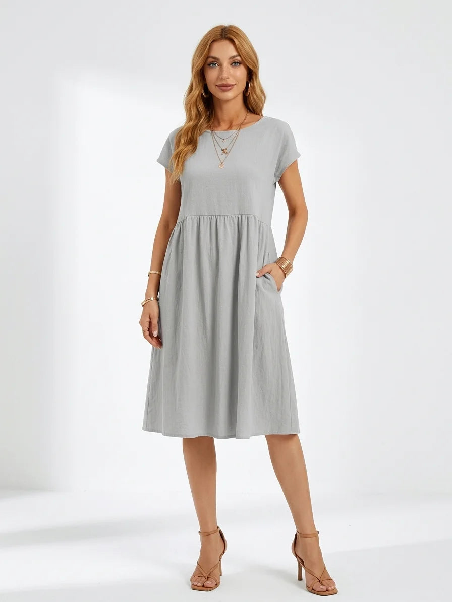 Genevieve | Cotton A-Line Dress with Pockets