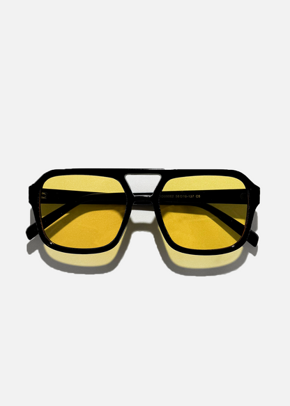 Minerva | Vintage Yellow Lens Aviator Sunglasses