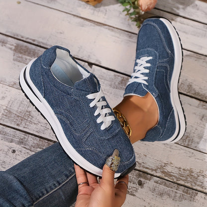 Paloma | Canvas Platform Lace Up Walking Sneakers