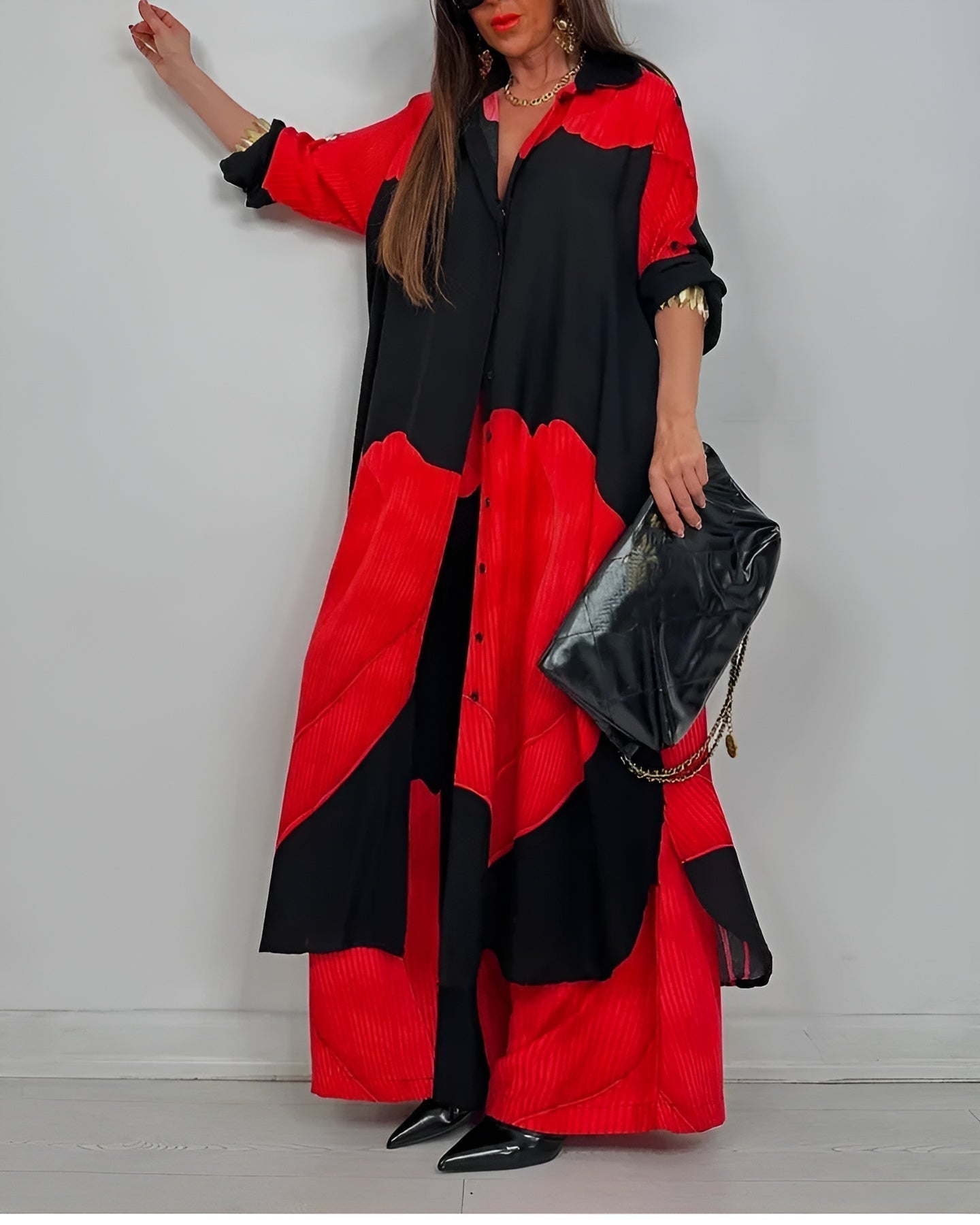 Araminta | Botanical Printed Button Down Wide Leg Summer Set