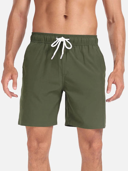 Momount Men Swim Shorts – Drawstring Quick Dry Summer Beach Elastic