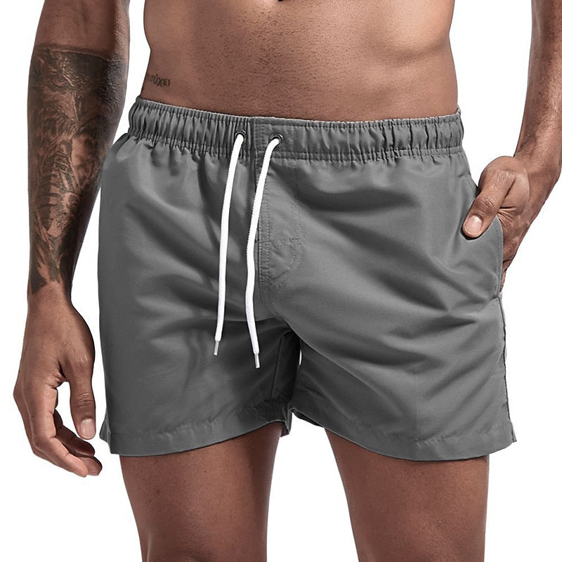 Momount Men Swim Shorts – Drawstring Quick Dry Elastic Waist Beach