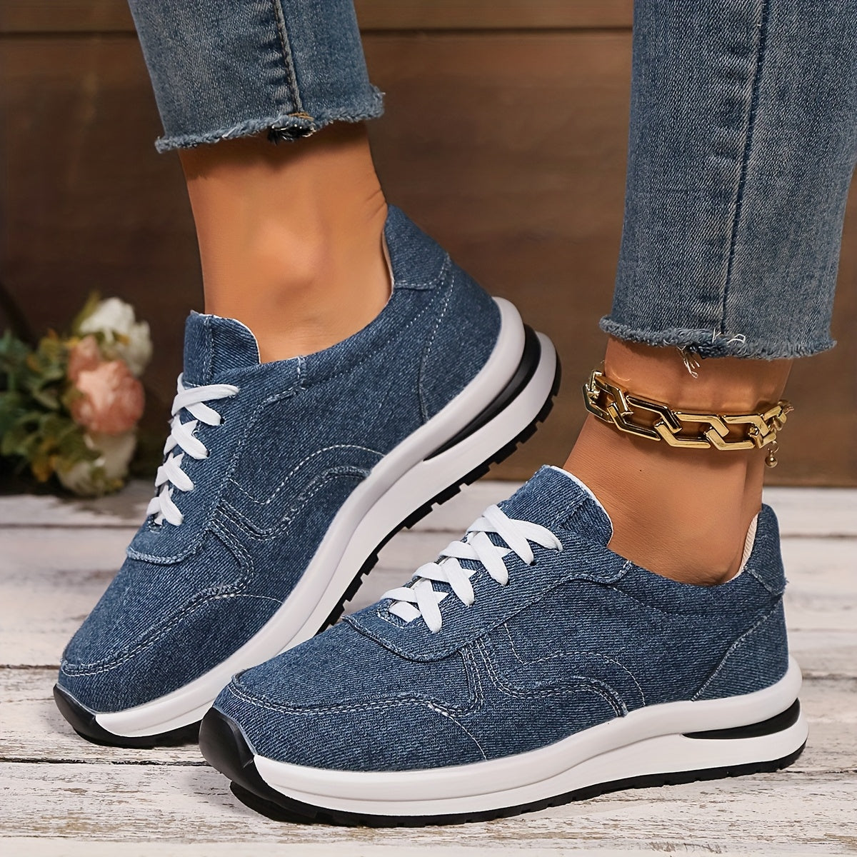 Paloma | Canvas Platform Lace Up Walking Sneakers