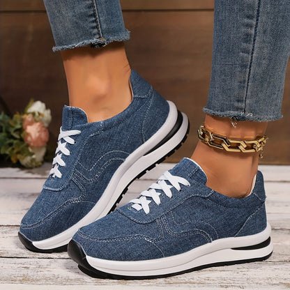 Paloma | Canvas Platform Lace Up Walking Sneakers
