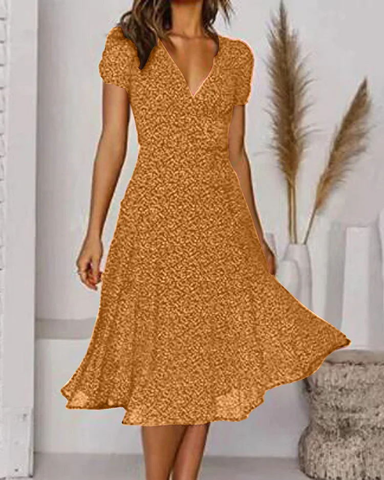 Cassandra | Floral Wrap Midi Dress – Flattering V-Neck | Summer Momount