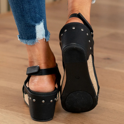 Momount Women Wedge Sandals Comfort Cork Platform Casual Summer Cushioned Support Lightweight Open Toe Slip On