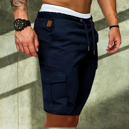 Momount Men Cargo Shorts – Belted Drawstring Flap Pocket Casual Summer
