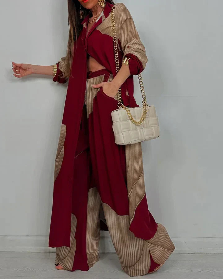 Araminta | Botanical Printed Button Down Wide Leg Summer Set