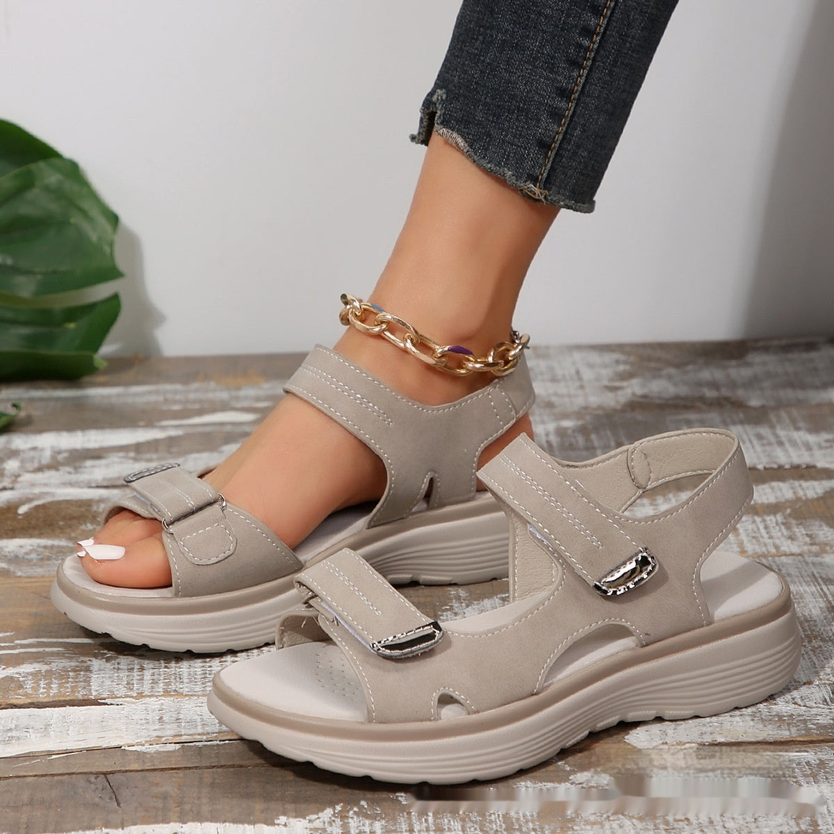 Momount Women Orthopedic Sandals – Velcro Strap Arch Support Walking