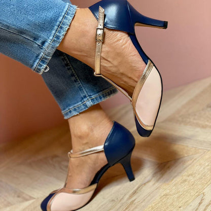 Adrienne | Mary Jane Two Tone High Heel Pumps
