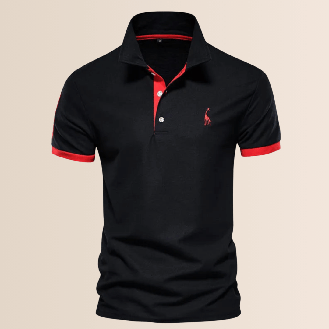 Momount Men Polo Shirt – Contrast Collar Embroidered Logo Short Sleeve