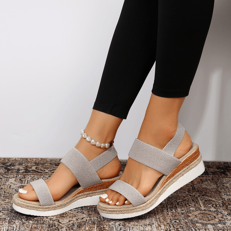 Momount Women Sport Sandals – Wide Elastic Strap Platform Open Toe Walking