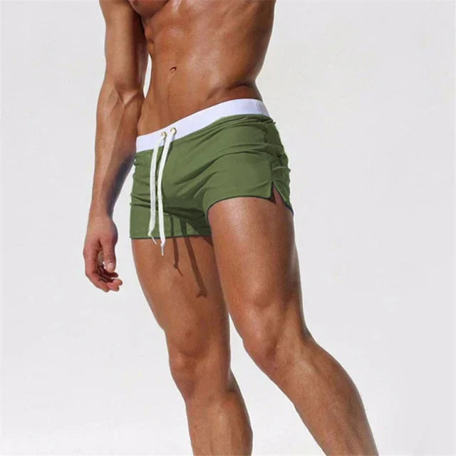 Momount Men Swim Shorts – Drawstring Zipper Pocket Slim Fit Quick Dry