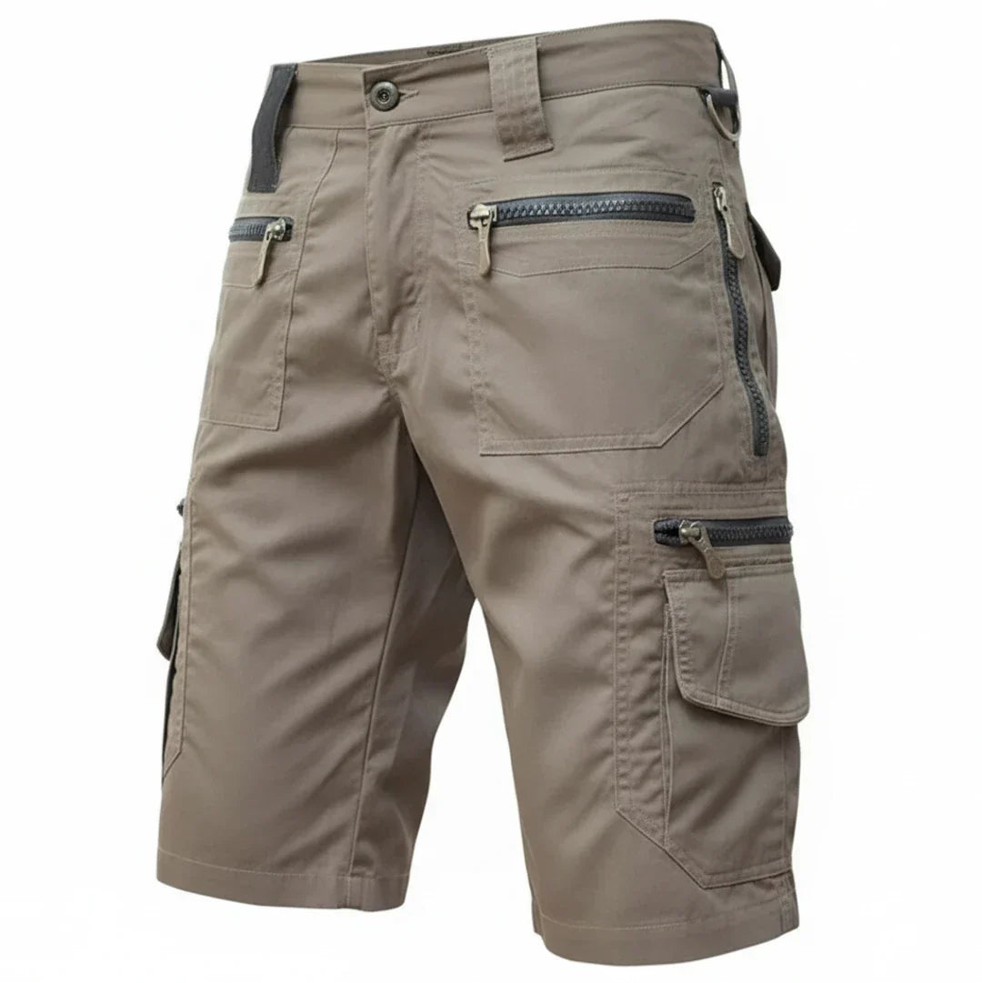 Momount Men Cargo Shorts – Multi-Pocket Zip D-Ring Knee Length Tactical