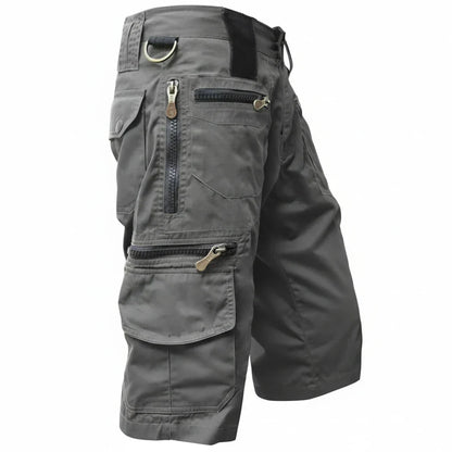 Momount Men Cargo Shorts – Multi-Pocket Zip D-Ring Knee Length Tactical