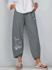 Gray Bamboo Print