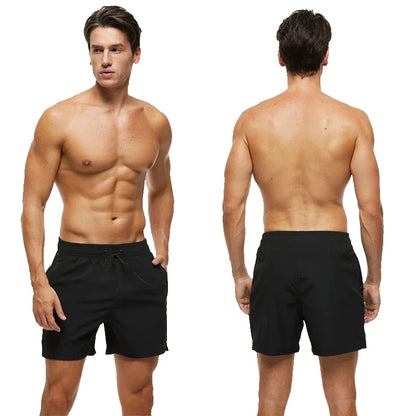 Momount Men Swim Shorts – Elastic Waist Mesh Liner Drawstring Pocket