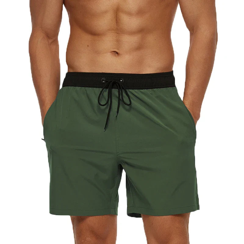 Momount Men Swim Shorts – Elastic Waist Mesh Liner Drawstring Pocket