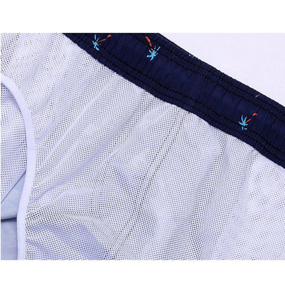 Momount Men Swim Shorts – Kiwi Print Drawstring Quick Dry Mid Length