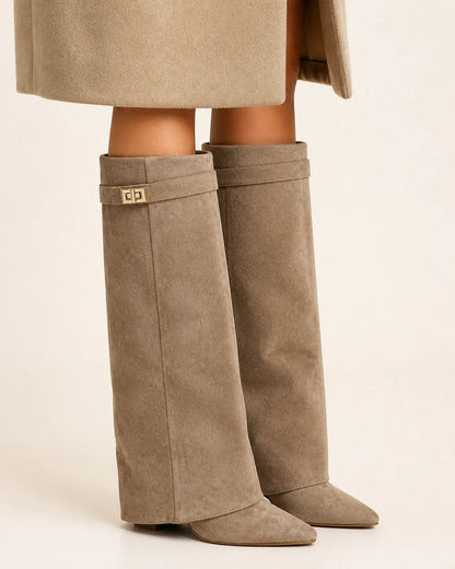 Arabella women's khaki suede knee-high boots – 08 product webp