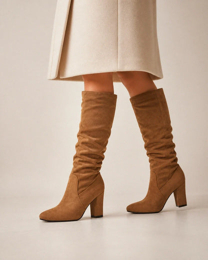 Caroline women's pleated knee-high boots – 02 profile webp