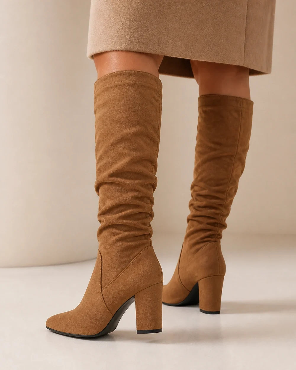 Caroline women's pleated knee-high boots – 04 back webp