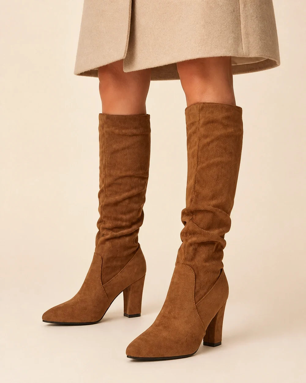 Caroline women's pleated knee-high boots – 08 product webp
