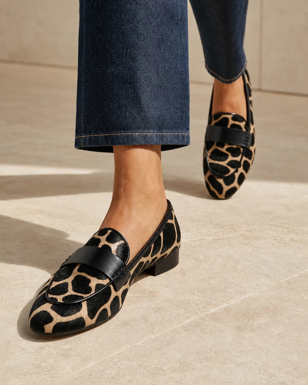 Women's Animal-Print Loafers with Black Trim — product image 6