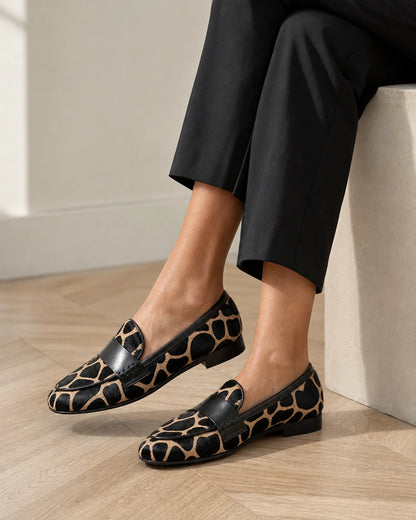 Women's Animal-Print Loafers with Black Trim — product image 7