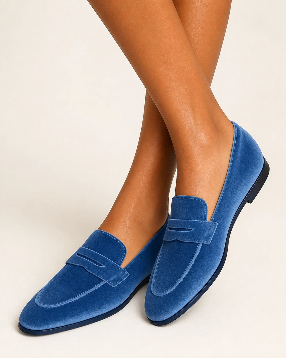 Women's Blue Tonal Penny Loafers — product image 4