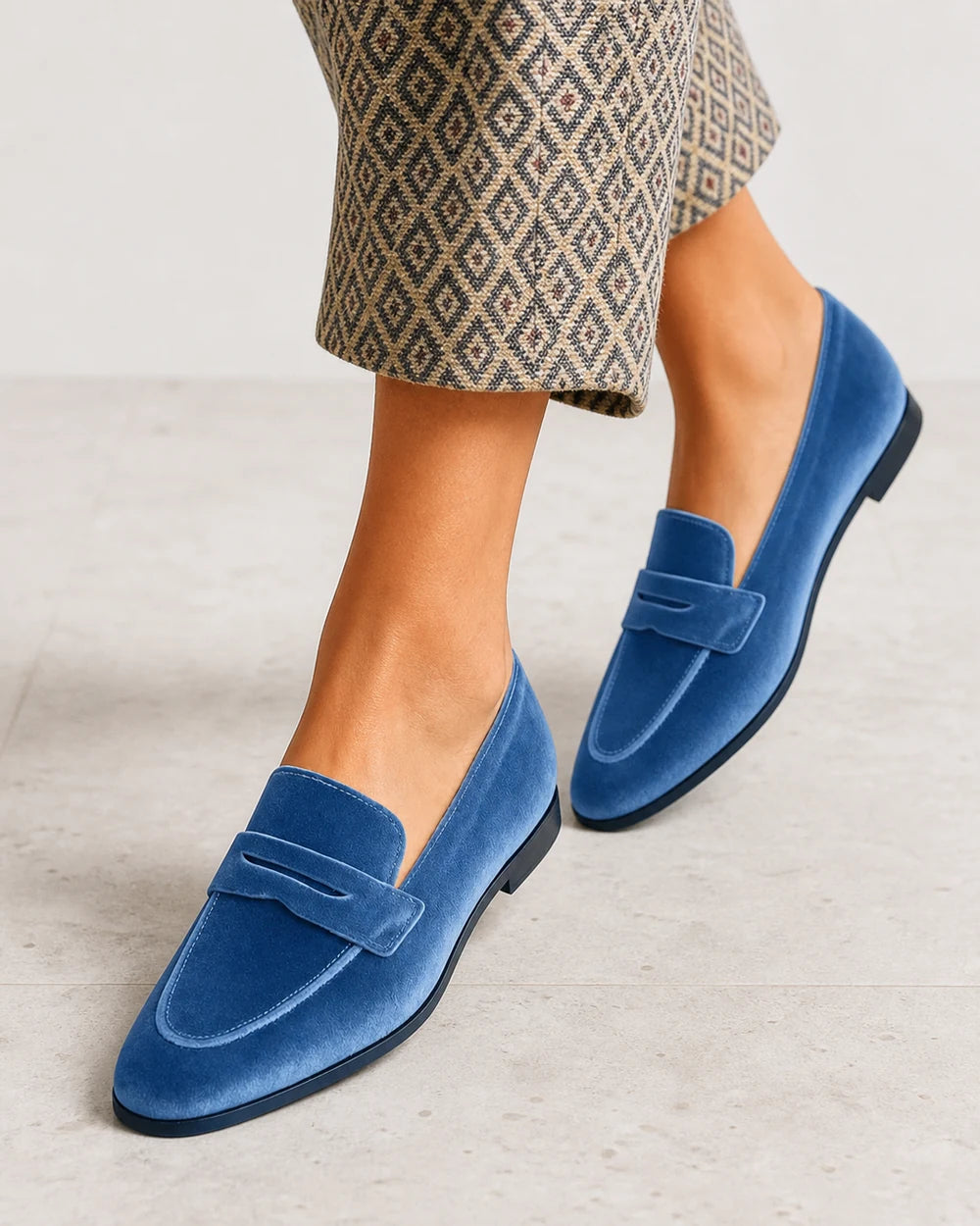 Women's Blue Tonal Penny Loafers — product image 6