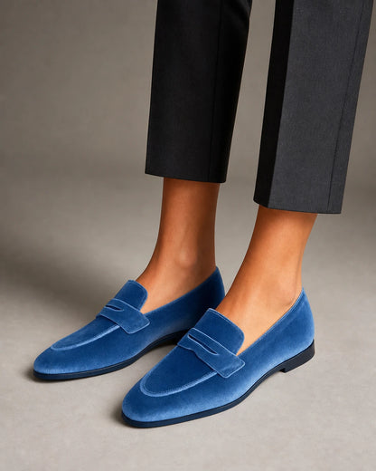 Women's Blue Tonal Penny Loafers — product image 7