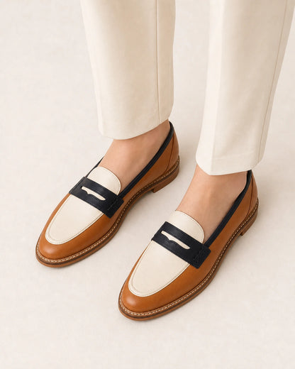 Women's Brown and Cream Round-Toe Loafers — product image 4