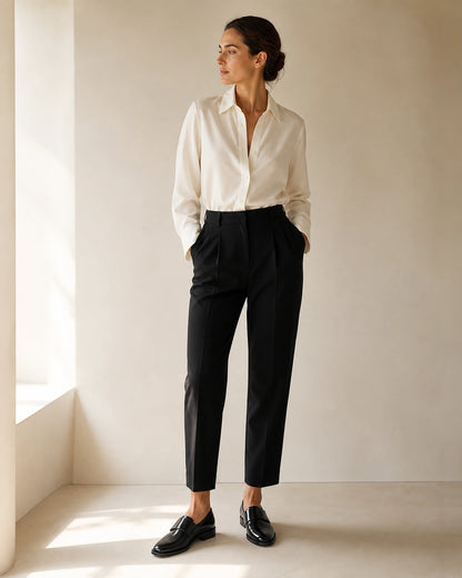 Women's Black Patent Loafers with Buckle Strap — product image 2
