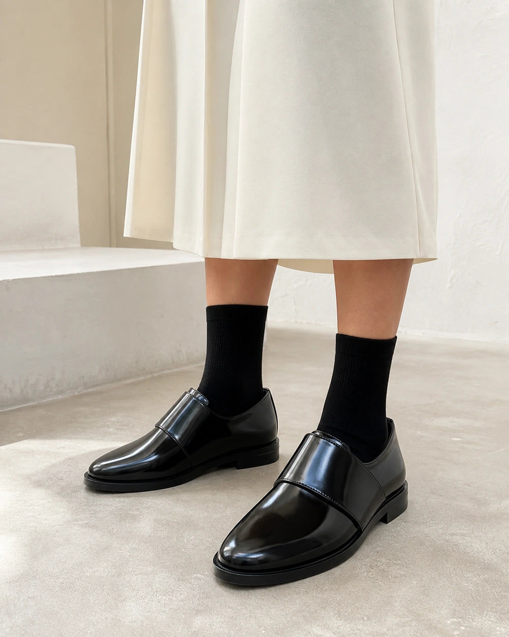 Women's Black Patent Loafers with Buckle Strap — product image 7