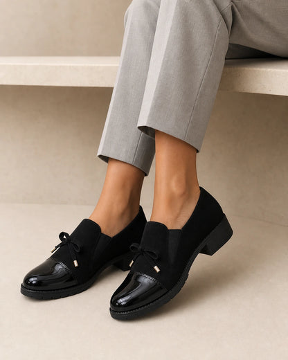 Women's Bow Loafers with Glossy Cap Toe — product image 7