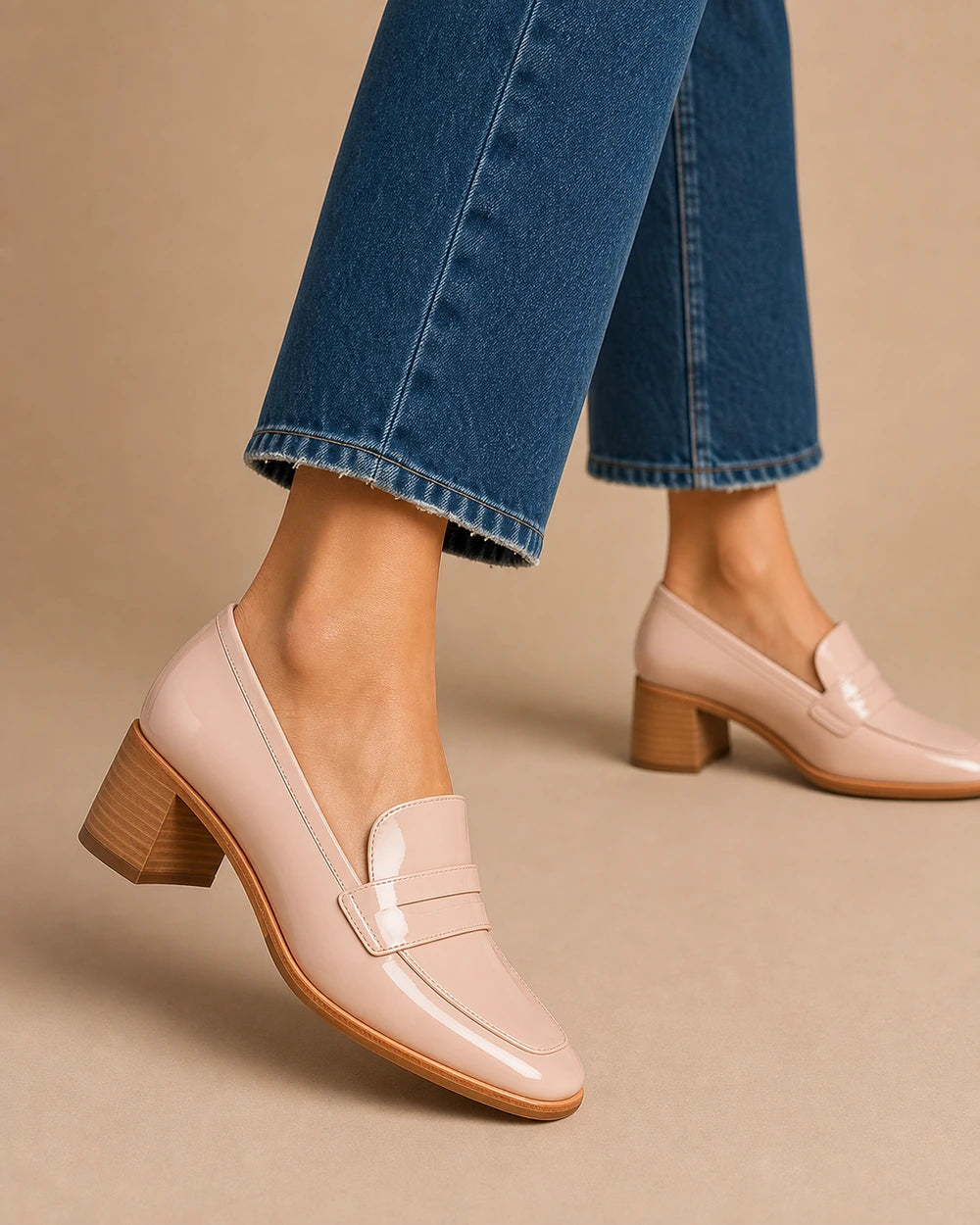 Women's Blush Patent Loafers with Low Heel — product image 6