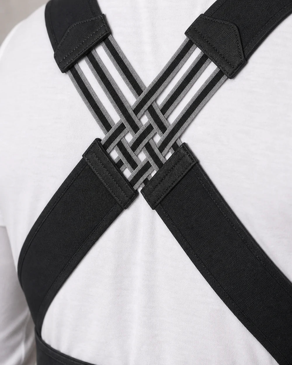 Posture Corrector with Adjustable Lumbar Support Belt and Cross-Back Straps – Front Closure