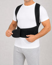Posture Corrector with Adjustable Lumbar Support Belt and Cross-Back Straps – Front Closure
