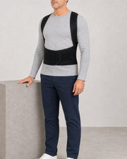 Posture Corrector with Adjustable Lumbar Support Belt and Cross-Back Straps – Front Closure