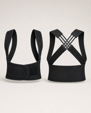 Posture Corrector with Adjustable Lumbar Support Belt and Cross-Back Straps – Front Closure
