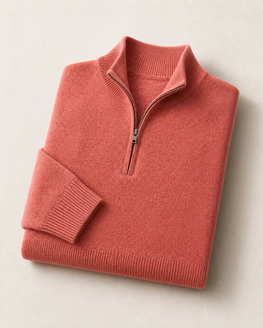 momount men quarter zip sweater pink 08 flatlay