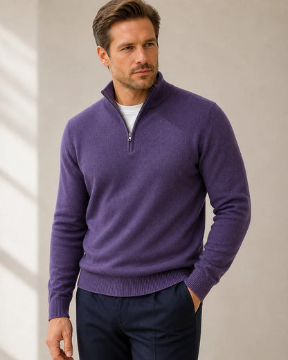 momount men quarter zip sweater purple 11 hero