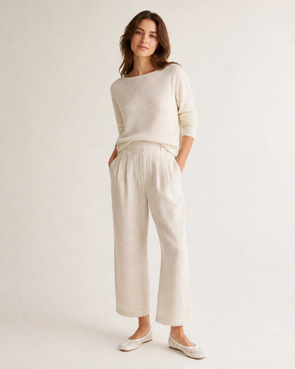 Women's white mesh tabi ballet flats, full styled silhouette.