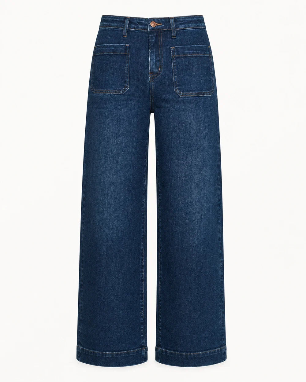 Deep blue column jeans product-only view