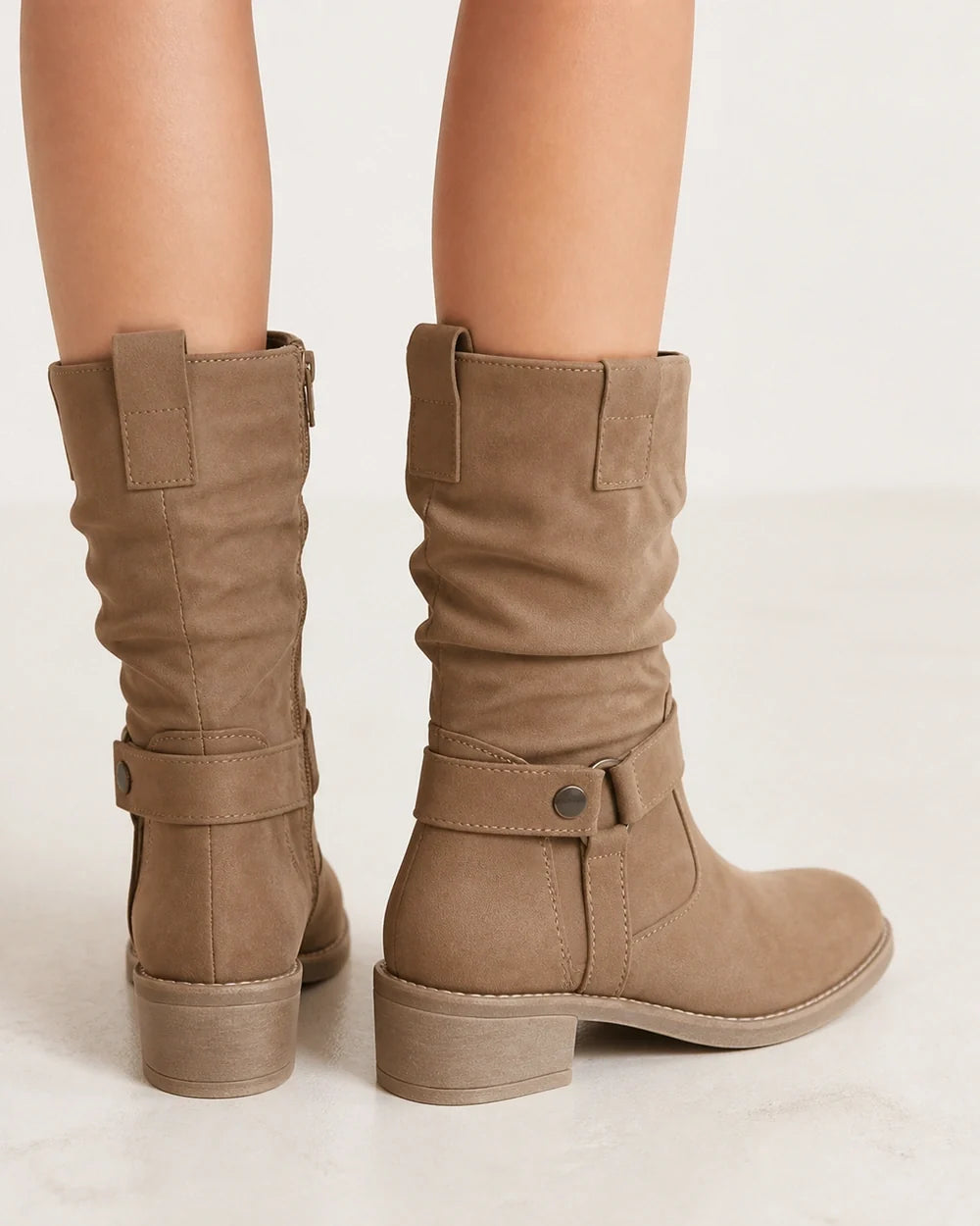 Momount women suede slouch ankle boots 04