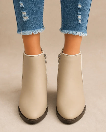 Momount women tapered toe side zip ankle boots
