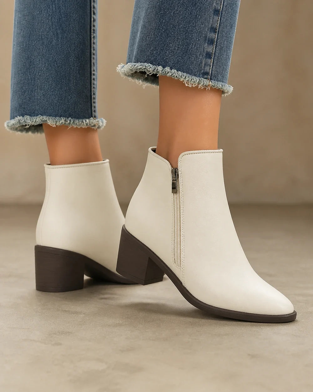 Momount women tapered toe side zip ankle boots