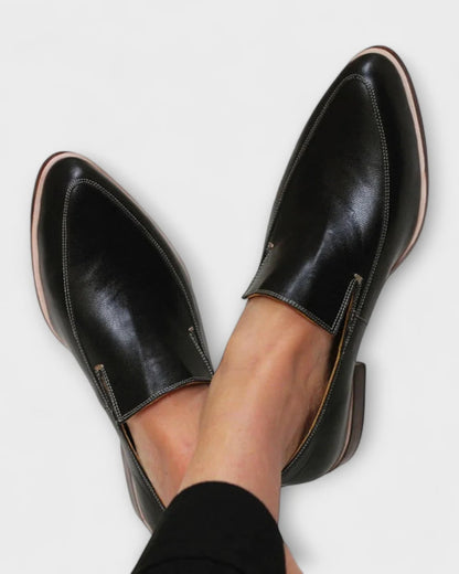 Momount Women Pointed-Toe Loafers – Leather Slip-On Soft Flat Minimalist — pointed-toe-loafers-leather-slip-on-soft-flat-minimalist-black-02-reference-view.webp